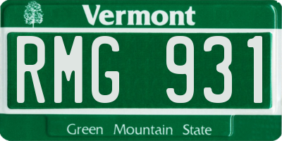 VT license plate RMG931