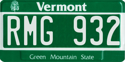 VT license plate RMG932