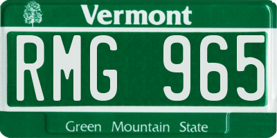 VT license plate RMG965