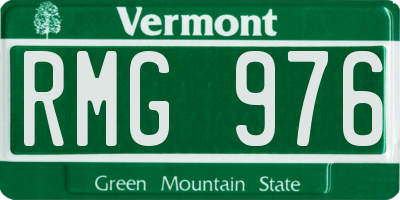 VT license plate RMG976