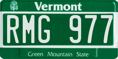 VT license plate RMG977