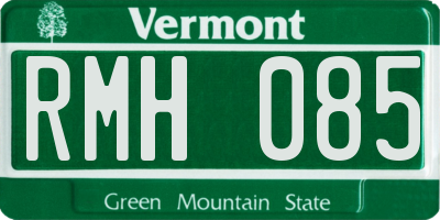 VT license plate RMH085