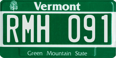 VT license plate RMH091