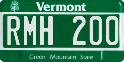 VT license plate RMH200