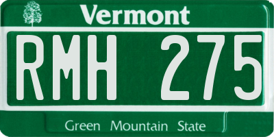 VT license plate RMH275