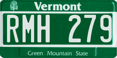 VT license plate RMH279