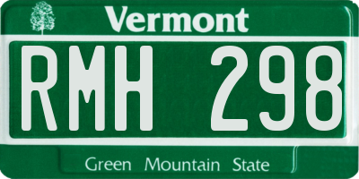 VT license plate RMH298