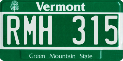 VT license plate RMH315