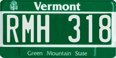 VT license plate RMH318