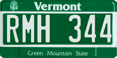 VT license plate RMH344
