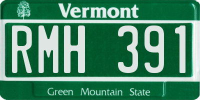 VT license plate RMH391