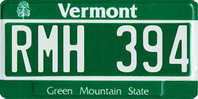 VT license plate RMH394