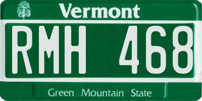 VT license plate RMH468