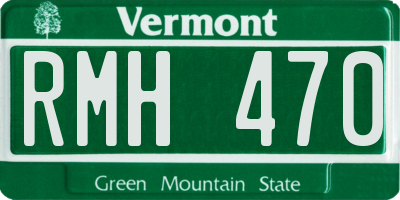 VT license plate RMH470