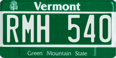 VT license plate RMH540