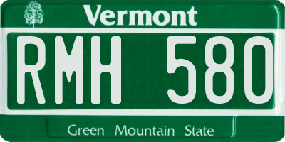 VT license plate RMH580
