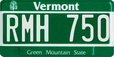 VT license plate RMH750