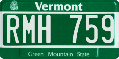 VT license plate RMH759