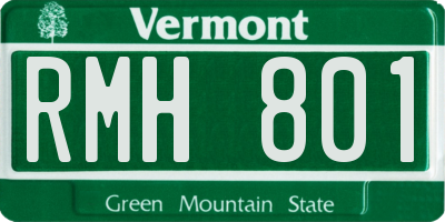 VT license plate RMH801