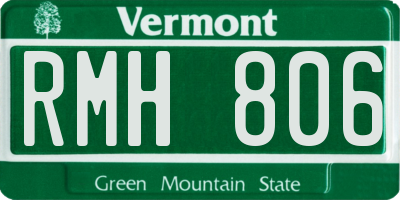 VT license plate RMH806