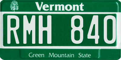 VT license plate RMH840