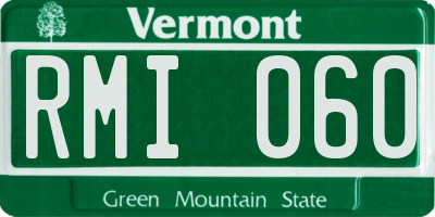 VT license plate RMI060
