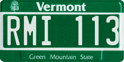 VT license plate RMI113