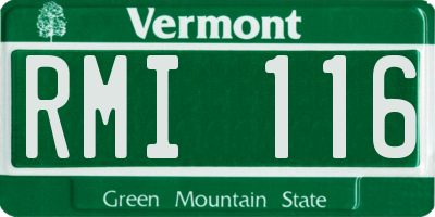 VT license plate RMI116