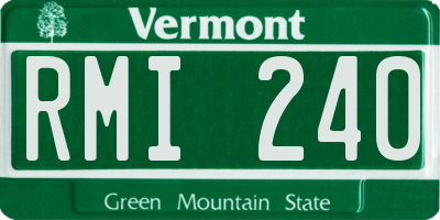 VT license plate RMI240