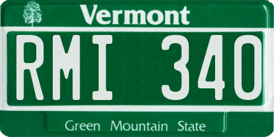 VT license plate RMI340