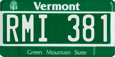 VT license plate RMI381
