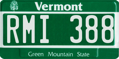 VT license plate RMI388
