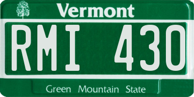 VT license plate RMI430