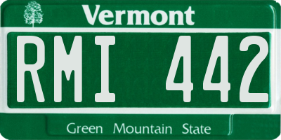 VT license plate RMI442
