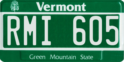 VT license plate RMI605
