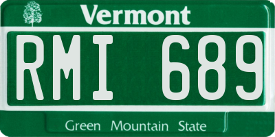 VT license plate RMI689
