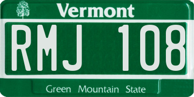 VT license plate RMJ108