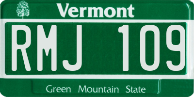 VT license plate RMJ109
