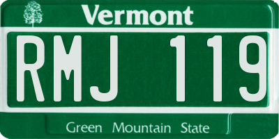 VT license plate RMJ119