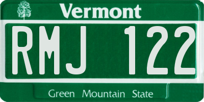 VT license plate RMJ122