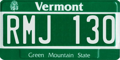 VT license plate RMJ130