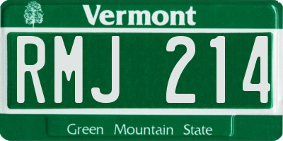 VT license plate RMJ214