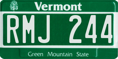 VT license plate RMJ244