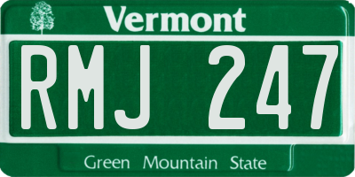 VT license plate RMJ247