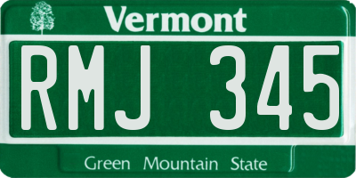 VT license plate RMJ345