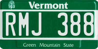 VT license plate RMJ388
