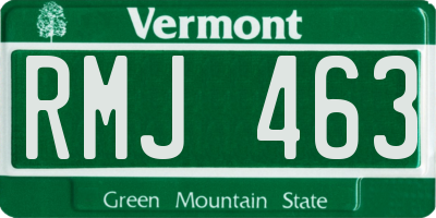 VT license plate RMJ463