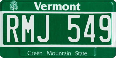 VT license plate RMJ549