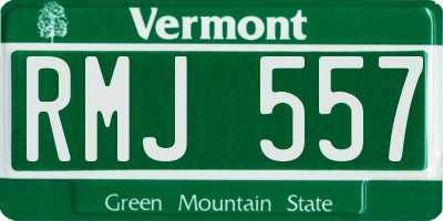 VT license plate RMJ557