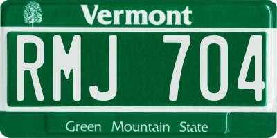 VT license plate RMJ704